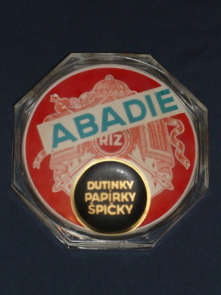 Vintage Abadie Riz glass shop counter change tray Image