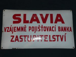 Slavia insurance vintage enamel sign Image